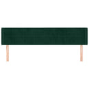 vidaXL sötétzöld bársony szárnyas fejtámla 203x16x78/88 cm