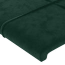 vidaXL sötétzöld bársony szárnyas fejtámla 203x16x78/88 cm