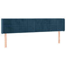 vidaXL sötétkék bársony szárnyas fejtámla 203x16x78/88 cm