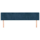 vidaXL sötétkék bársony szárnyas fejtámla 203x16x78/88 cm