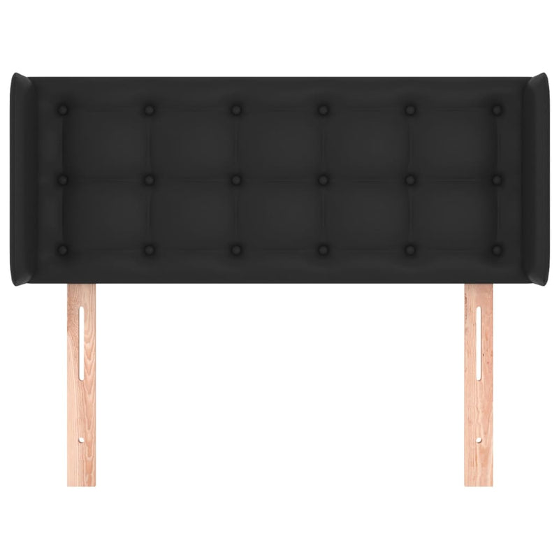 vidaXL fekete műbőr szárnyas fejtámla 93x16x78/88 cm