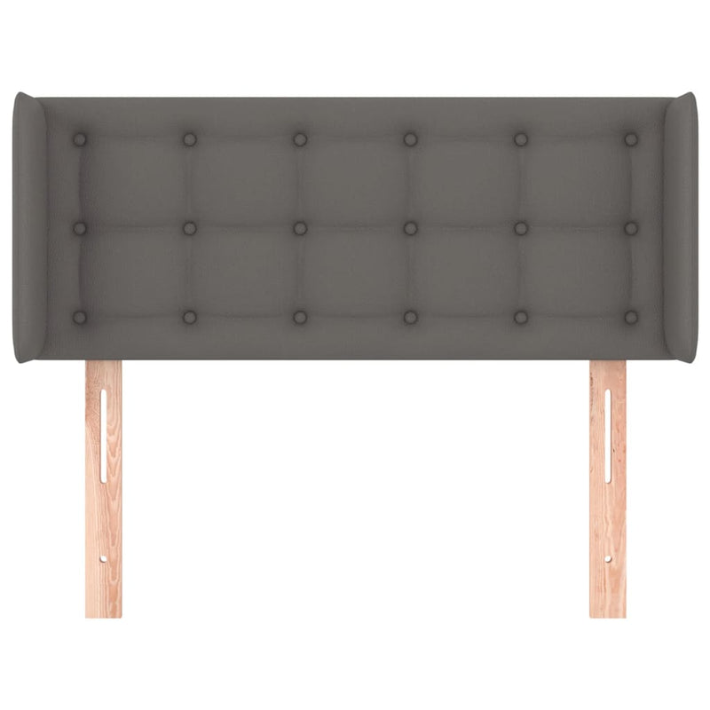 vidaXL szürke műbőr szárnyas fejtámla szárnyakkal 93x16x78/88 cm