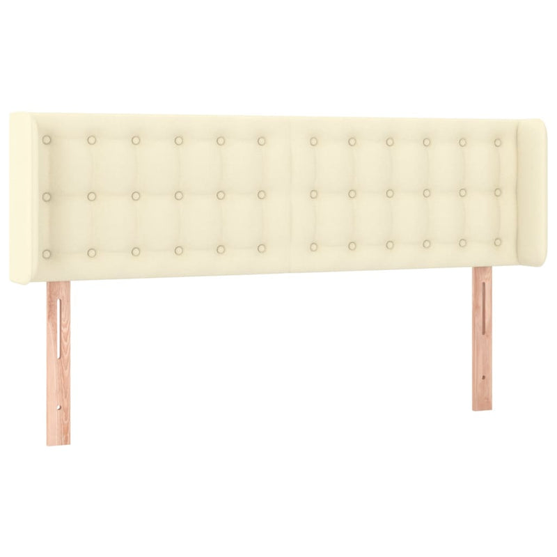 vidaXL krémszínű műbőr szárnyas fejtámla 147x16x78/88 cm