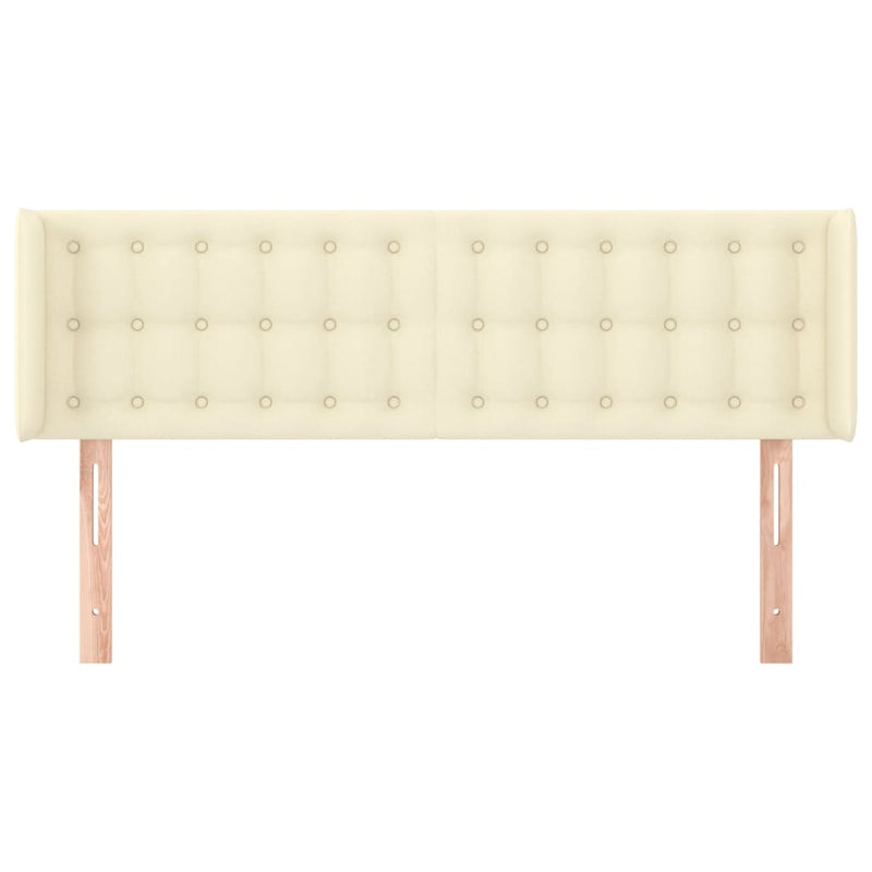 vidaXL krémszínű műbőr szárnyas fejtámla 147x16x78/88 cm