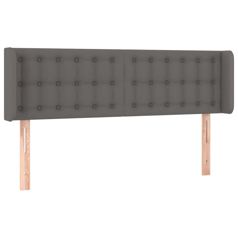 vidaXL szürke műbőr szárnyas fejtámla szárnyakkal 147x16x78/88 cm