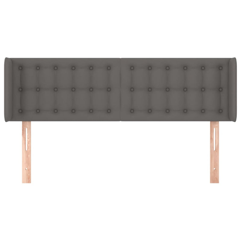 vidaXL szürke műbőr szárnyas fejtámla szárnyakkal 147x16x78/88 cm