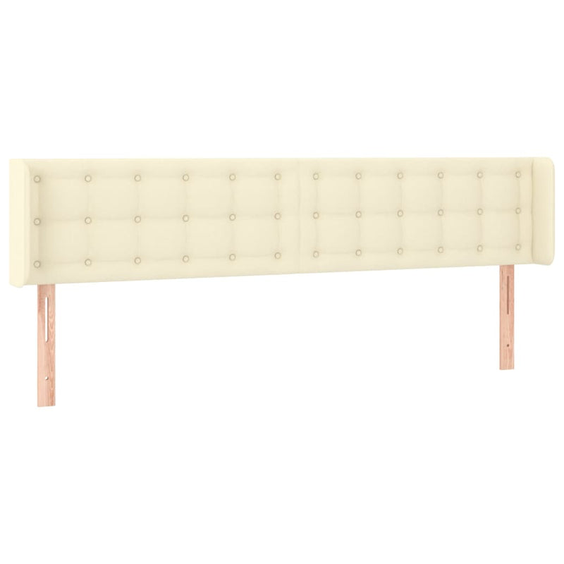 vidaXL krémszínű műbőr szárnyas fejtámla 163x16x78/88 cm