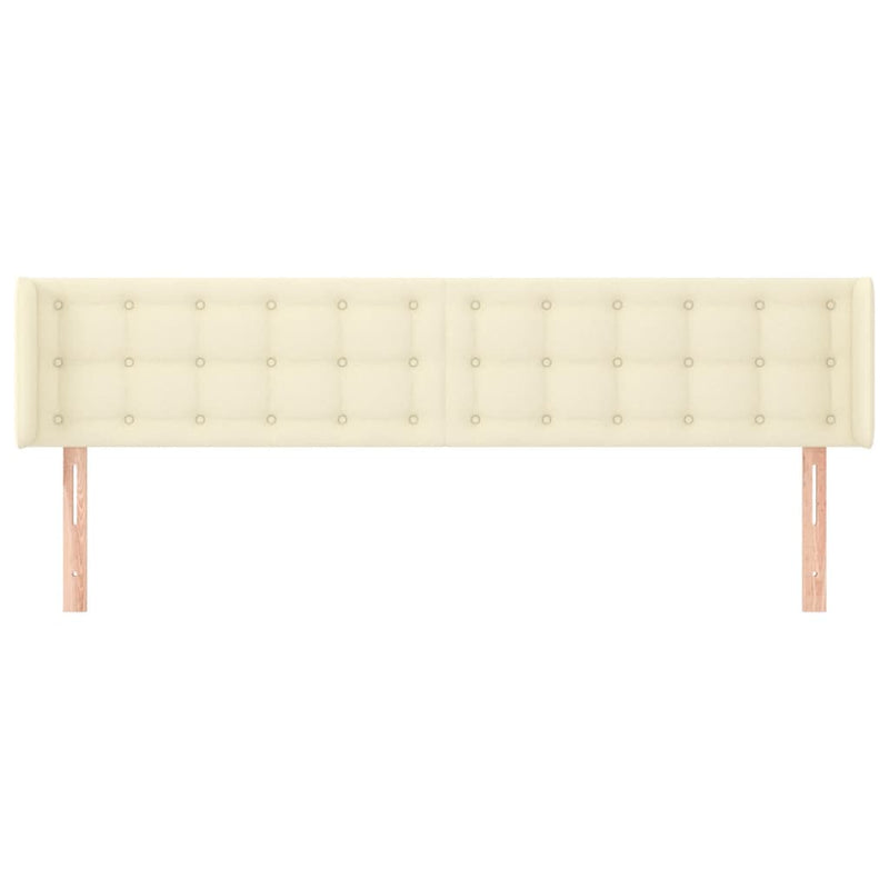 vidaXL krémszínű műbőr szárnyas fejtámla 163x16x78/88 cm