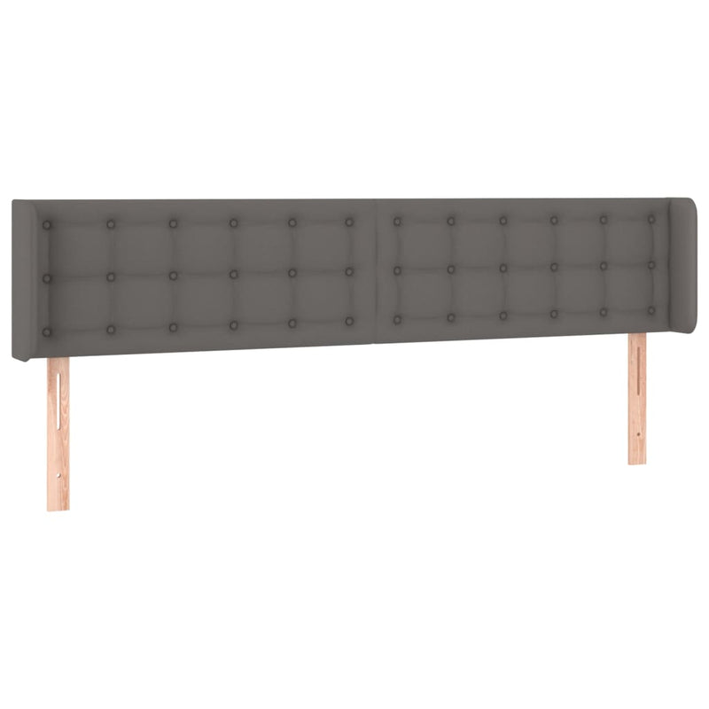 vidaXL szürke műbőr szárnyas fejtámla 163x16x78/88 cm