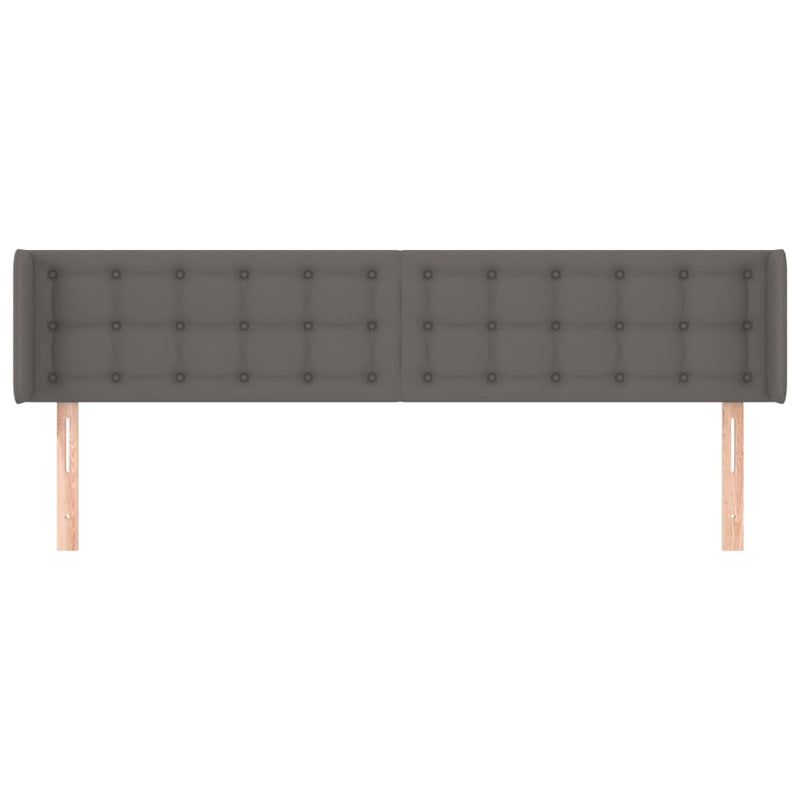 vidaXL szürke műbőr szárnyas fejtámla 163x16x78/88 cm