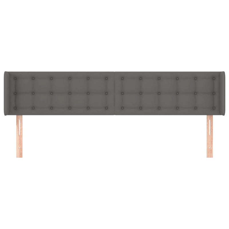vidaXL szürke műbőr szárnyas fejtámla 183x16x78/88 cm