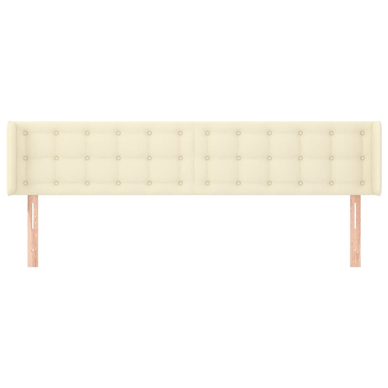vidaXL krémszínű műbőr szárnyas fejtámla 203x16x78/88 cm