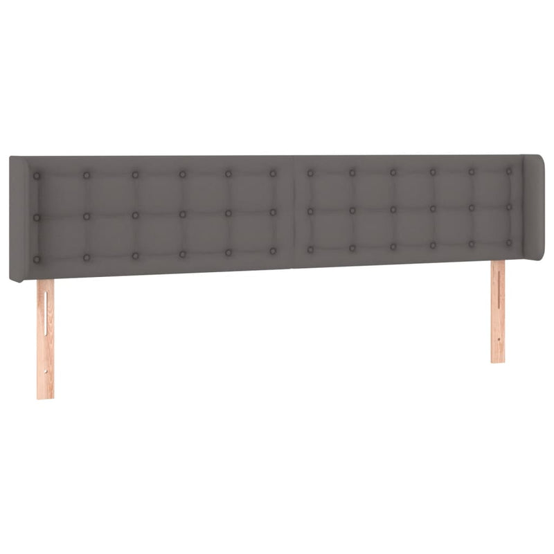 vidaXL szürke bársony szárnyas fejtámla 203x16x78/88 cm