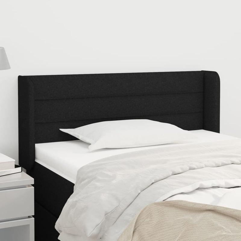 vidaXL fekete szövet fejtámla szárnyakkal 83x16x78/88 cm