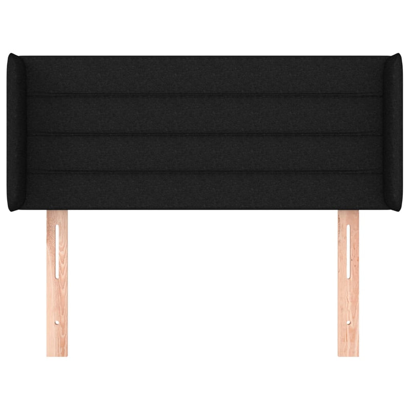vidaXL fekete szövet fejtámla szárnyakkal 93x16x78/88 cm