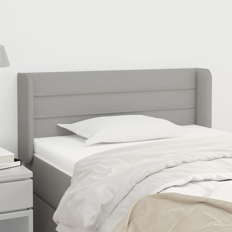 vidaXL világosszürke szövet fejtámla 103x16x78/88 cm