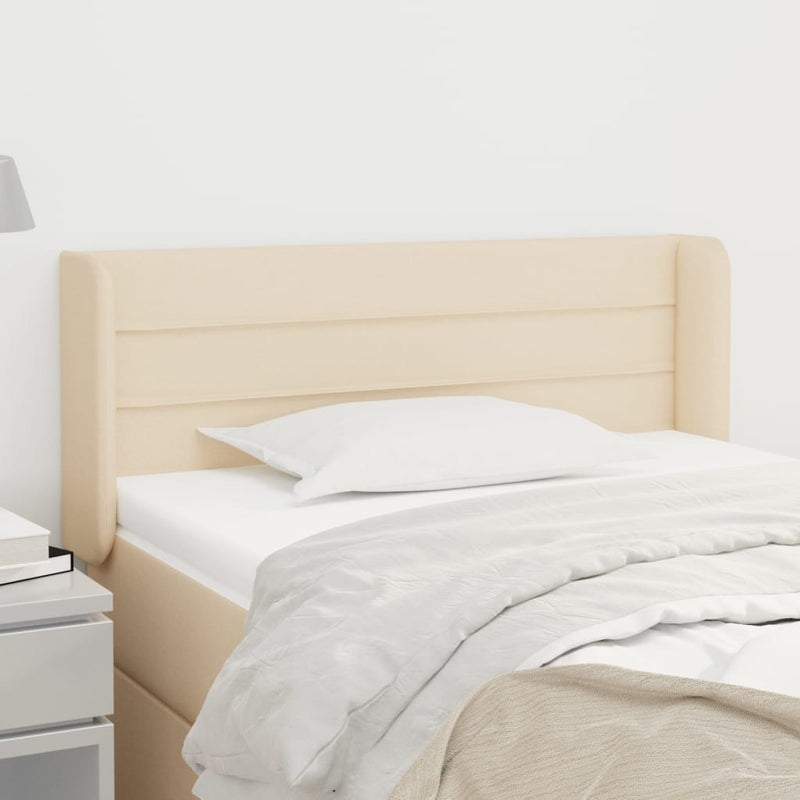 vidaXL krémszínű szövet fejtámla 103x16x78/88 cm