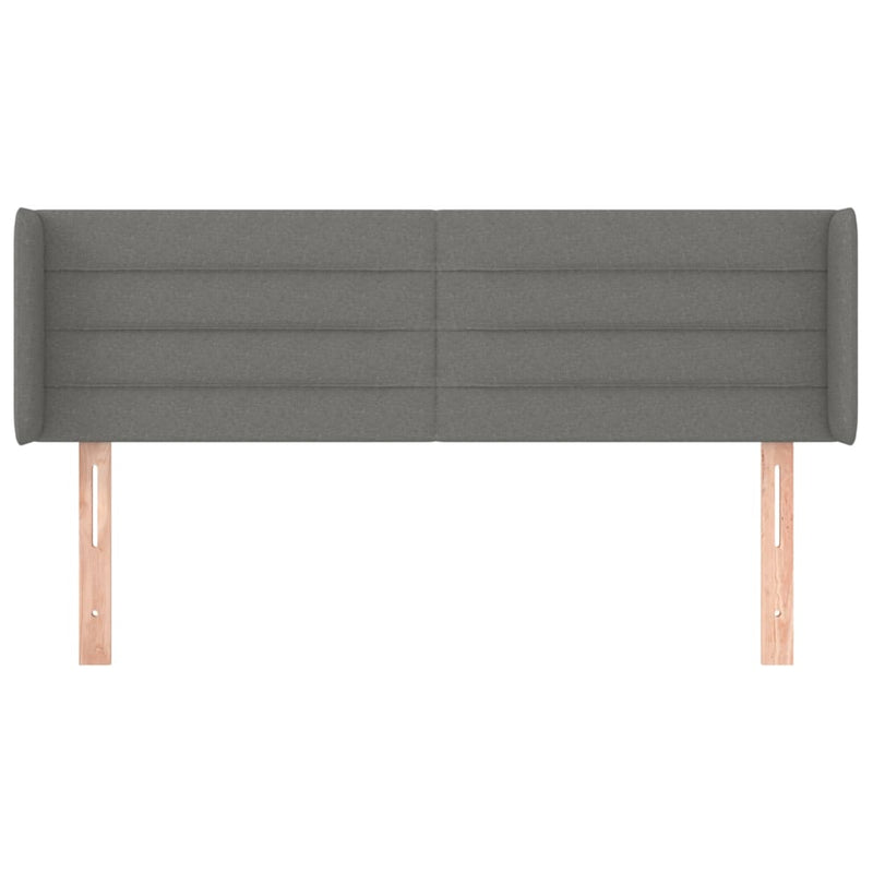 vidaXL sötétszürke szövet fejtámla szárnyakkal 147x16x78/88 cm