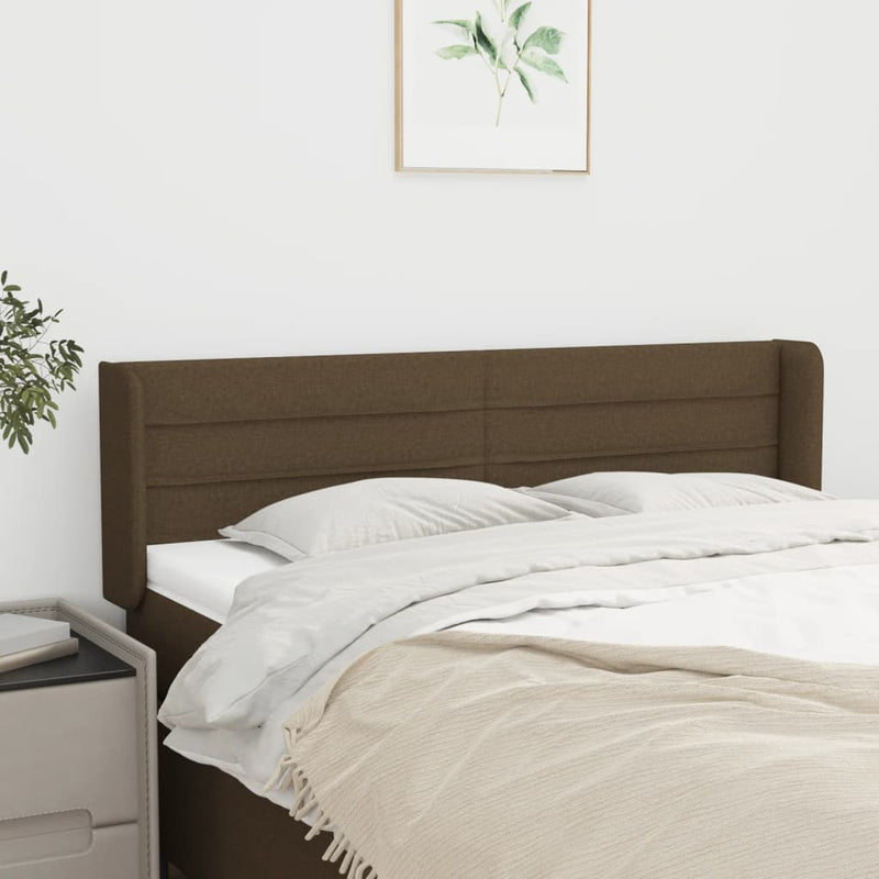 vidaXL sötétbarna szövet fejtámla 147x16x78/88 cm