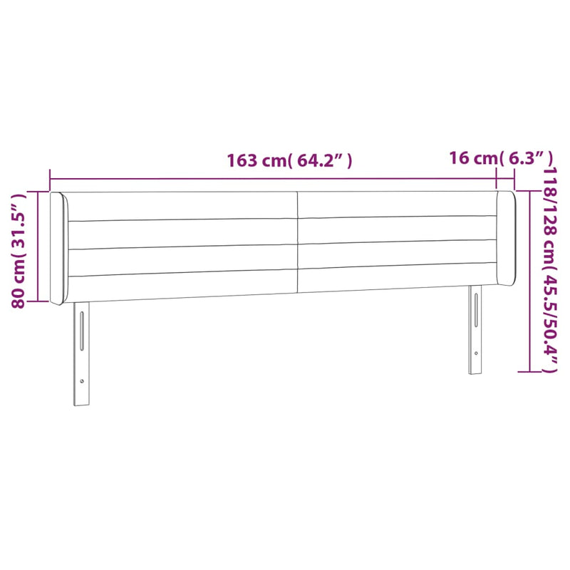 vidaXL sötétbarna szövet fejtámla 163x16x78/88 cm