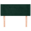 vidaXL sötétzöld bársony fejtámla 83x16x78/88 cm