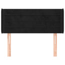 vidaXL fekete bársony fejtámla szárnyakkal 93x16x78/88 cm