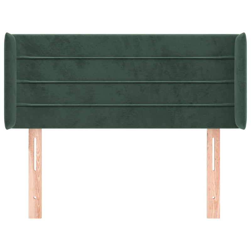 vidaXL sötétzöld bársony fejtámla 93x16x78/88 cm