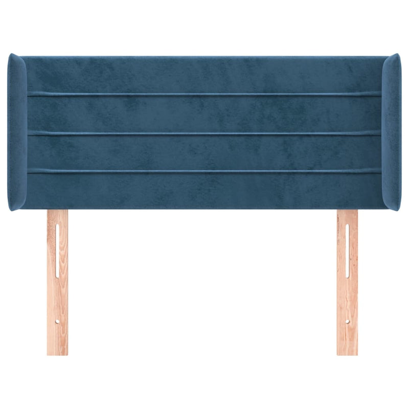 vidaXL sötétkék bársony fejtámla 93x16x78/88 cm
