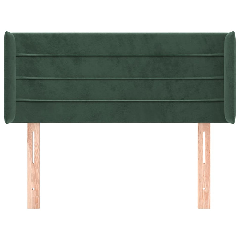 vidaXL sötétzöld bársony fejtámla 103x16x78/88 cm