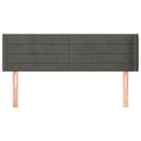 vidaXL sötétszürke bársony fejtámla szárnyakkal 147x16x78/88 cm