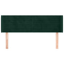 vidaXL sötétzöld bársony fejtámla 147x16x78/88 cm