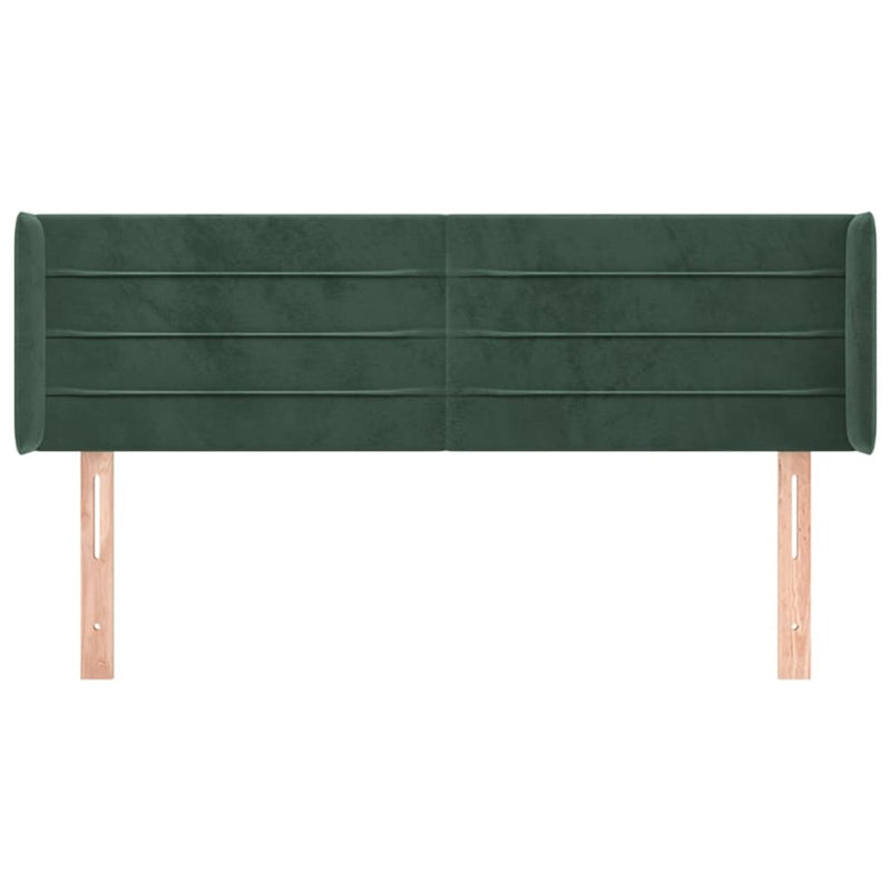 vidaXL sötétzöld bársony fejtámla 147x16x78/88 cm