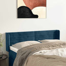 vidaXL sötétkék bársony fejtámla 147x16x78/88 cm