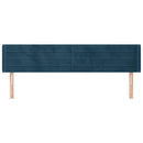 vidaXL sötétkék bársony szárnyas fejtámla 203x16x78/88 cm