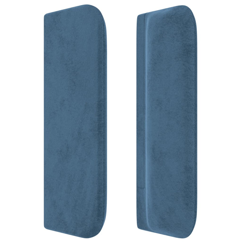 vidaXL sötétkék bársony szárnyas fejtámla 203x16x78/88 cm