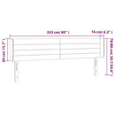 vidaXL sötétkék bársony szárnyas fejtámla 203x16x78/88 cm