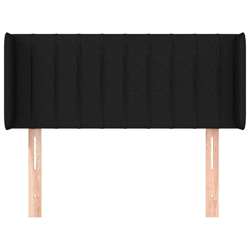 vidaXL fekete szövet fejtámla szárnyakkal 83x16x78/88 cm