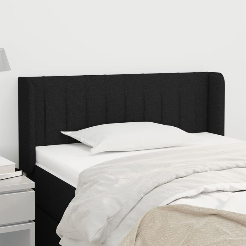 vidaXL fekete szövet fejtámla szárnyakkal 83x16x78/88 cm