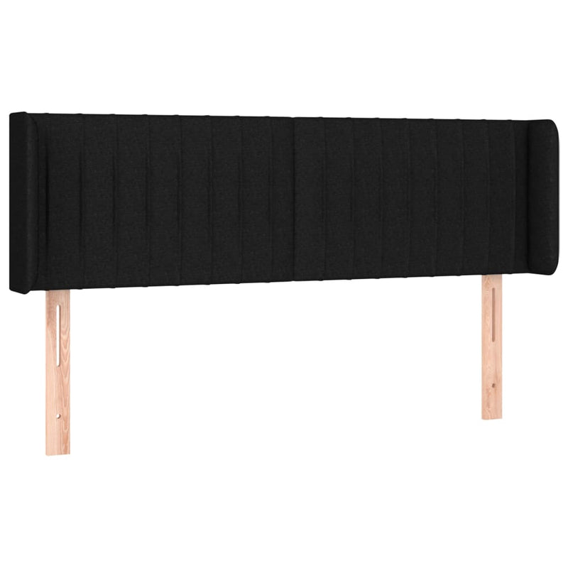 vidaXL fekete szövet fejtámla szárnyakkal 147x16x78/88 cm