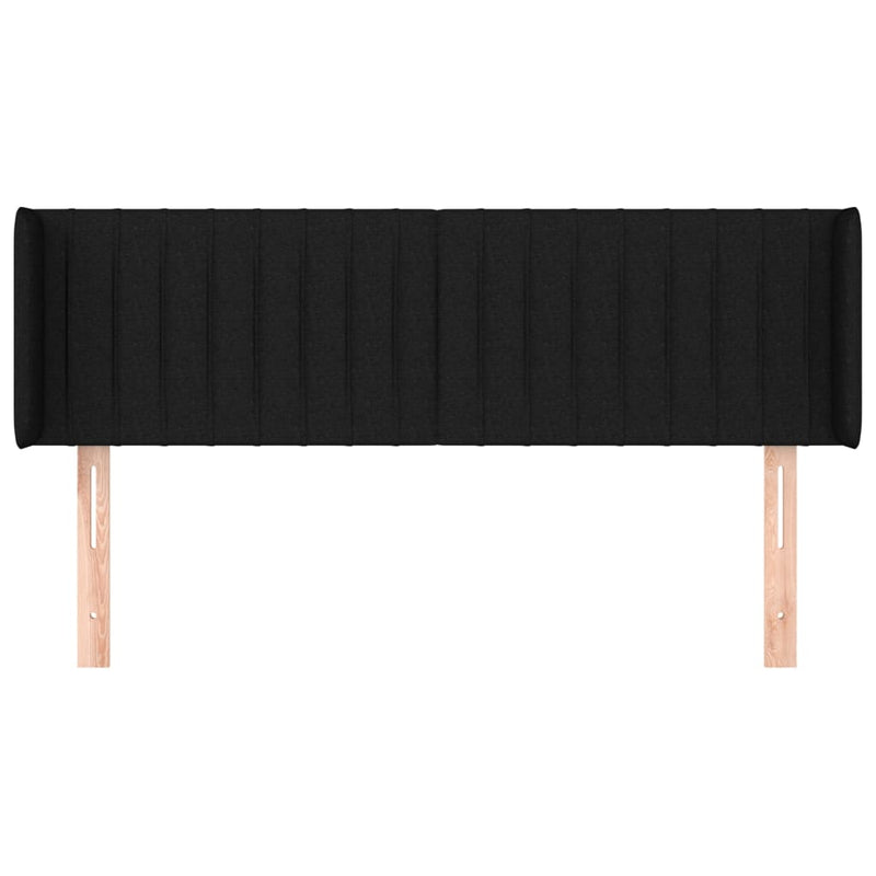 vidaXL fekete szövet fejtámla szárnyakkal 147x16x78/88 cm