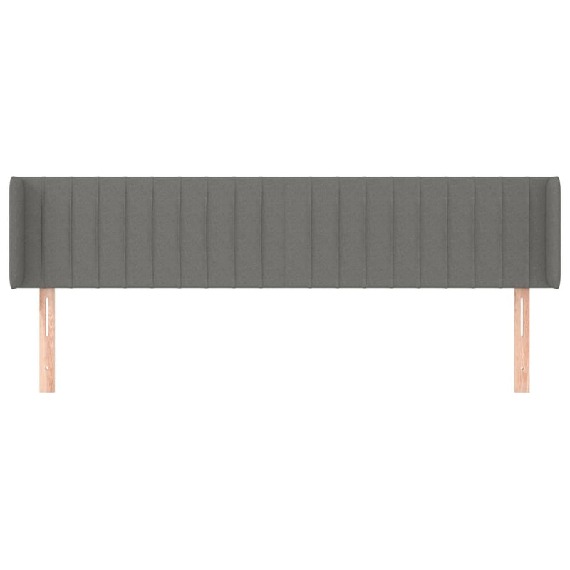 vidaXL sötétszürke szövet fejtámla szárnyakkal 183x16x78/88 cm