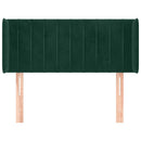 vidaXL sötétzöld bársony fejtámla 83x16x78/88 cm
