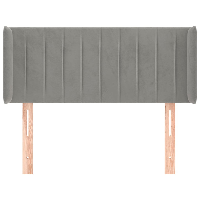 vidaXL világosszürke bársony fejtámla 93x16x78/88 cm