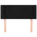 vidaXL fekete bársony fejtámla szárnyakkal 93x16x78/88 cm