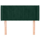 vidaXL sötétzöld bársony fejtámla 93x16x78/88 cm