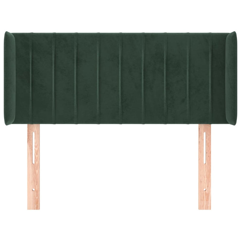 vidaXL sötétzöld bársony fejtámla 93x16x78/88 cm