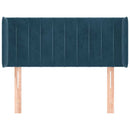 vidaXL sötétkék bársony fejtámla 93x16x78/88 cm