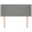 vidaXL világosszürke bársony fejtámla 103x16x78/88 cm
