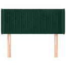 vidaXL sötétzöld bársony fejtámla 103x16x78/88 cm