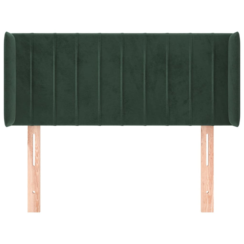vidaXL sötétzöld bársony fejtámla 103x16x78/88 cm